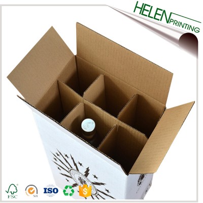 Custom printed cardboard packaging shipping corrugated wine carton box