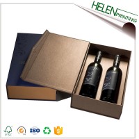 Custom high quality rigid paper board partitions gift boxes for wine bottles